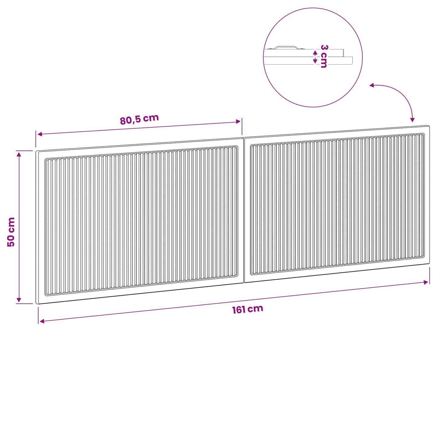 vidaXL Wall-Mounted Headboard EDE High Gloss White Engineered Wood