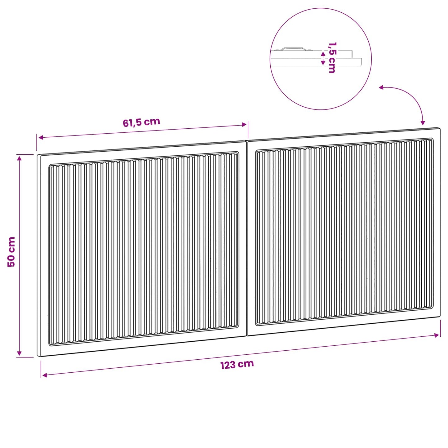 vidaXL Wall-Mounted Headboard EDE Black Engineered Wood