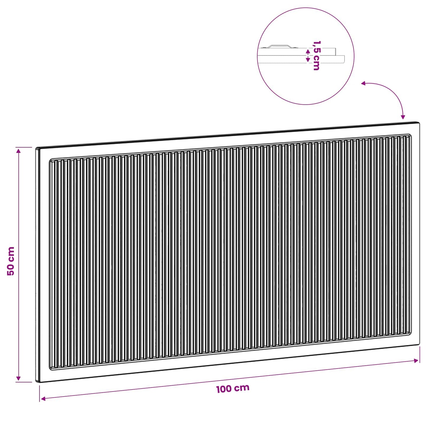 vidaXL Wall-Mounted Headboard EDE White Engineered Wood