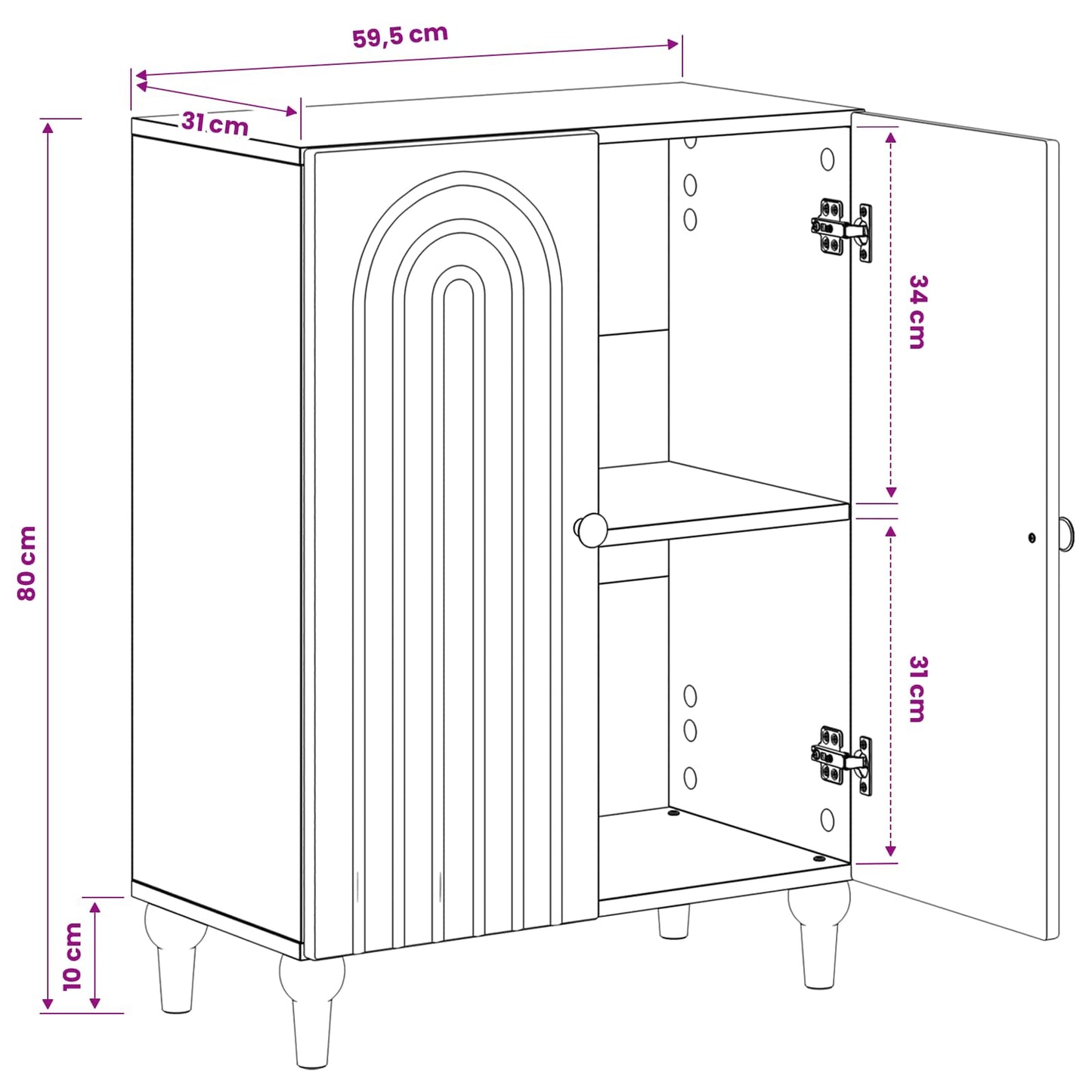 vidaXL Bathroom Storage Cainet ALKMAAR Concrete Grey 59.5 x 31 x 80 cm