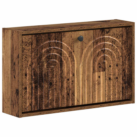 vidaXL Wall-Mounted Shoe Cabinet ALKMAAR 71 x 17 x 43 cm Old Wood