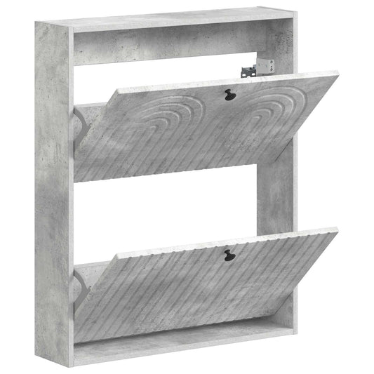 vidaXL Wall-Mounted Shoe Cabinet ALKMAAR 71 x 17 x 86 cm Concrete Grey