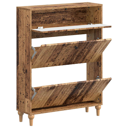 vidaXL Shoe Cabinet ALKMAAR 78 x 24 x 103 cm Engineered Wood Old Wood