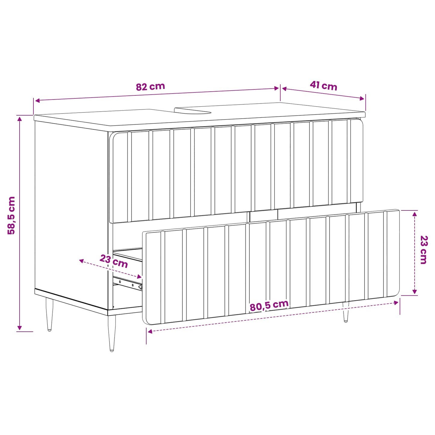 vidaXL Bathroom Sink Cabinet ZWOLLE Sonoma Oak 82 x 41x 58.5 cm