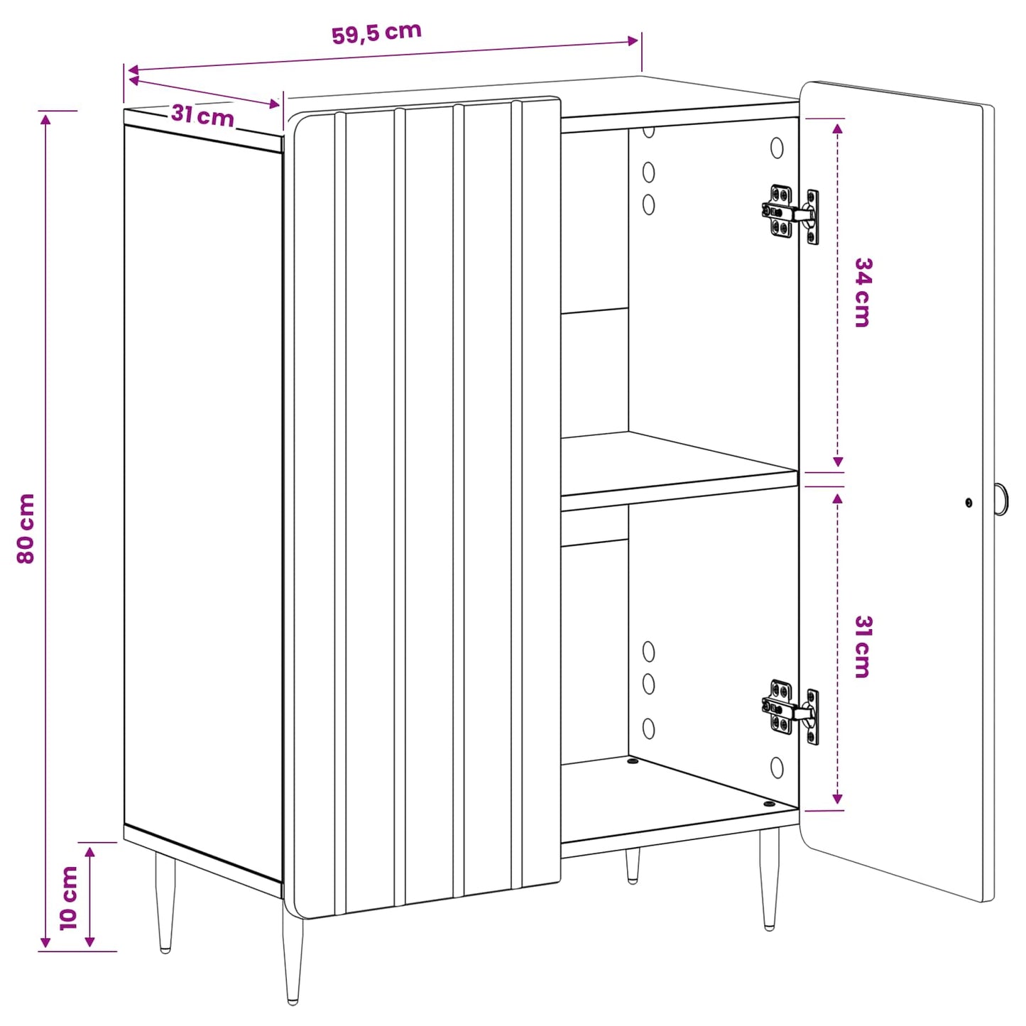vidaXL Bathroom Storage Cainet ZWOLLE Old Wood 59.5 x 31 x 79.5 cm