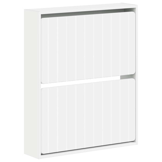 vidaXL Wall-Mounted Shoe Cabinet ZWOLLE 71 x 17 x 86 cm White