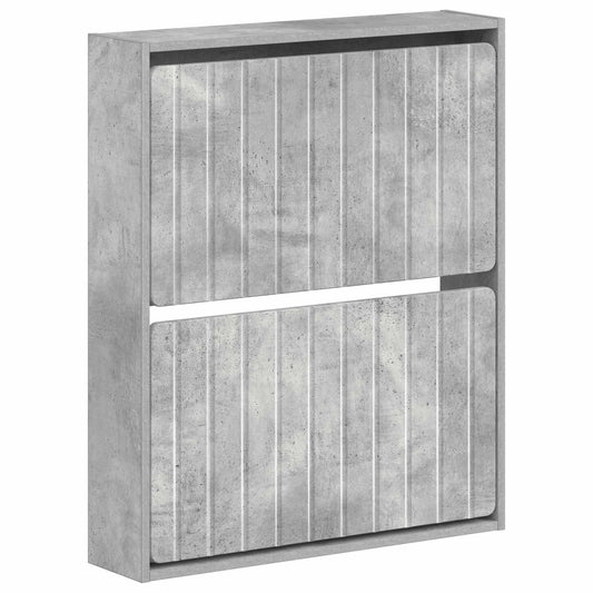 vidaXL Wall-Mounted Shoe Cabinet ZWOLLE 71 x 17 x 86 cm Concrete Grey