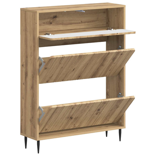 vidaXL Shoe Cabinet ZWOLLE 78 x 24 x 103 cm Engineered Wood
