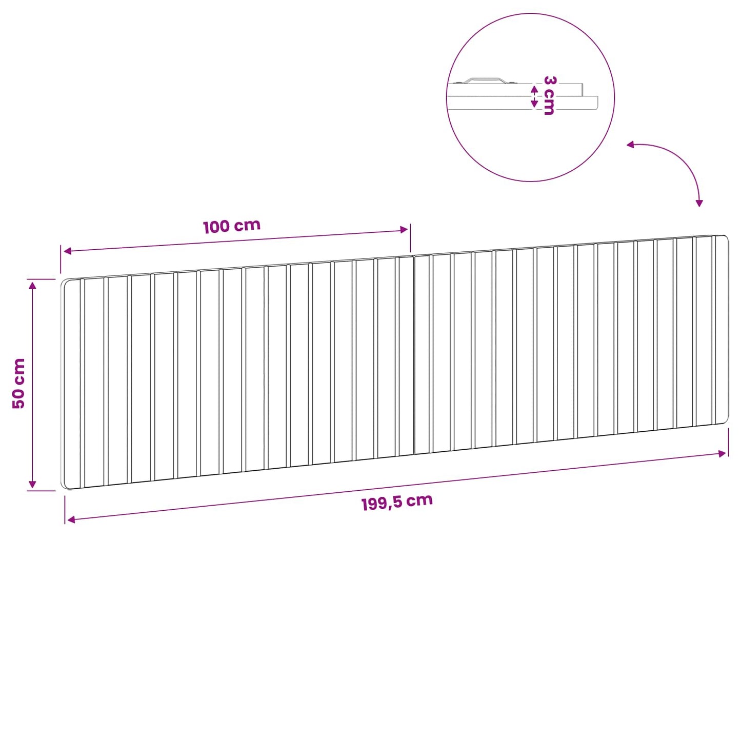 vidaXL Wall-Mounted Headboard ZWOLLE Sonoma Oak Engineered Wood