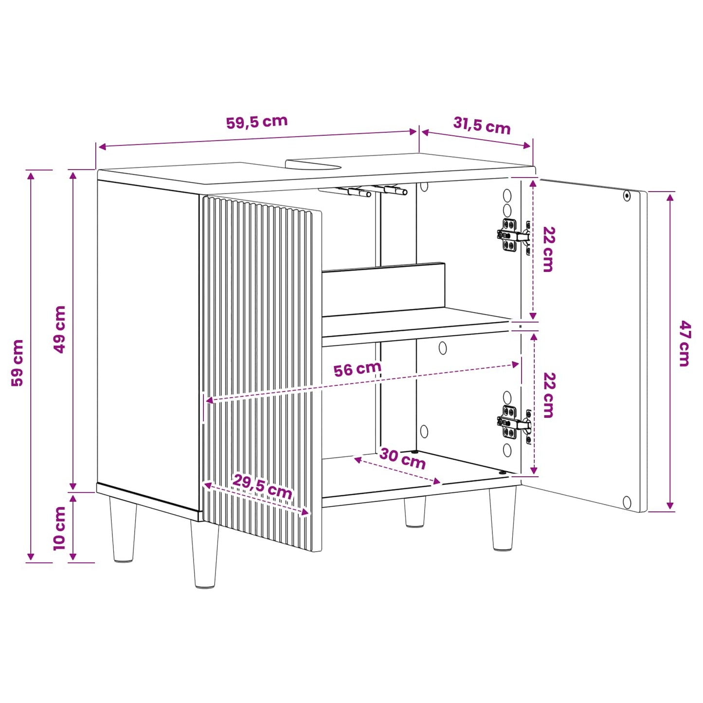 vidaXL Bathroom Sink Cabinet ARNHEM Old Wood 59.5 x 31.5x 59 cm