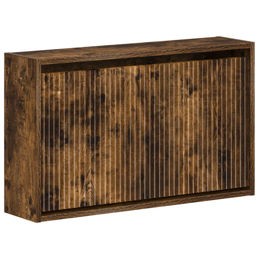 vidaXL Wall-Mounted Shoe Cabinet ARNHEM 71 x 17 x 43 cm Smoked Oak