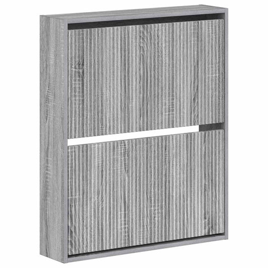 vidaXL Wall-Mounted Shoe Cabinet ARNHEM 71 x 17 x 86 cm Grey Sonoma