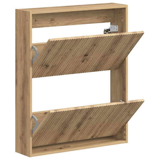 vidaXL Wall-Mounted Shoe Cabinet ARNHEM 71 x 17 x 86 cm Artisan Oak