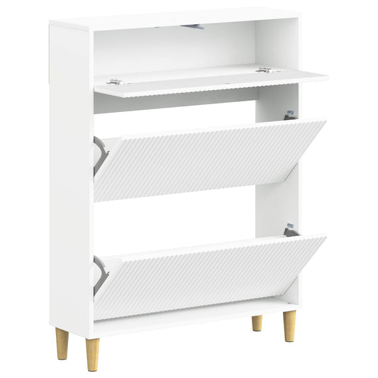 vidaXL Shoe Cabinet ARNHEM 78 x 24 x 103 cm Engineered Wood White