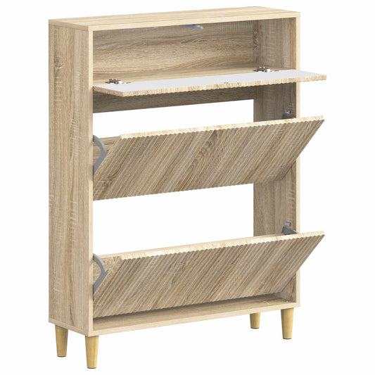 vidaXL Shoe Cabinet ARNHEM 78 x 24 x 103 cm Engineered Wood Sonoma Oak