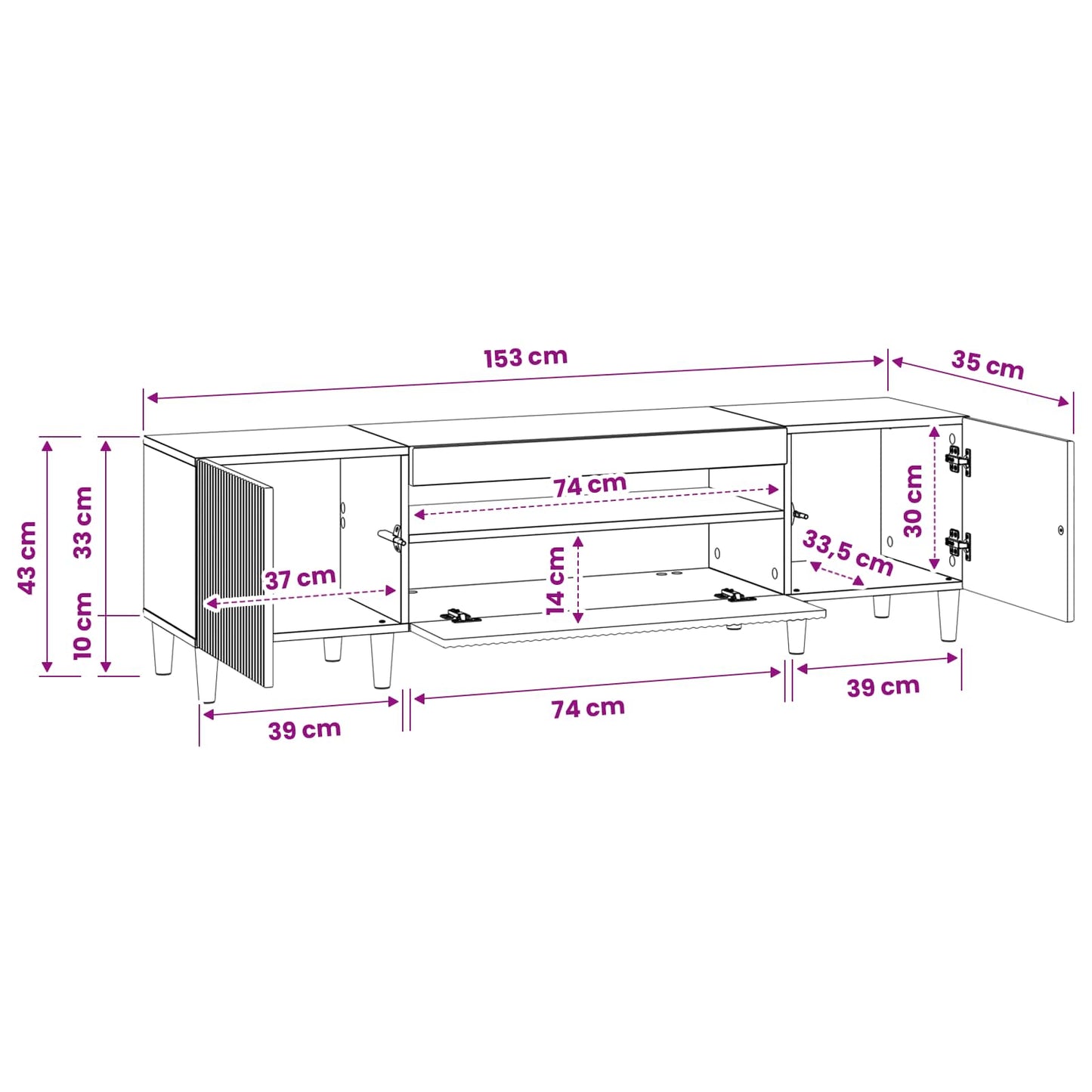 vidaXL LED TV Cabinet Grey Sonoma Engineered Wood