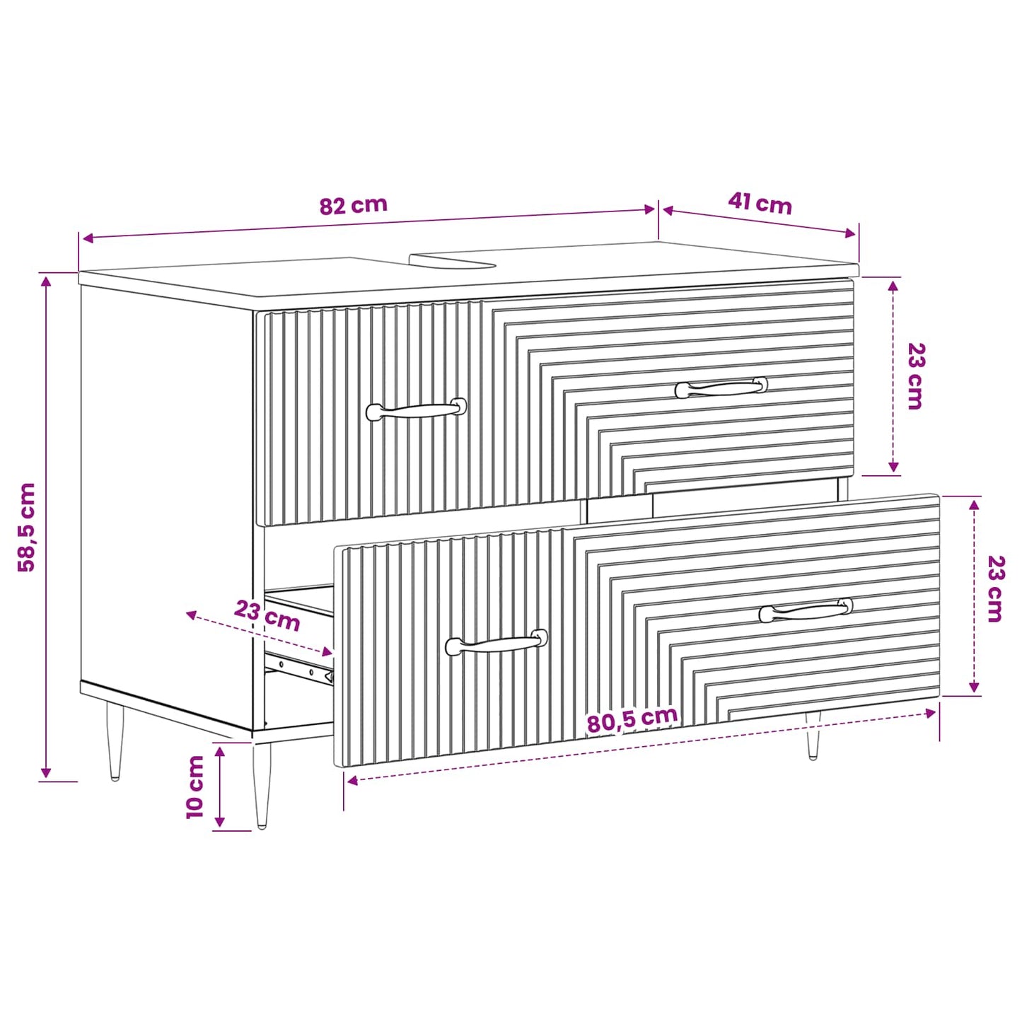 vidaXL Bathroom Sink Cabinet HAARLEM Grey Sonoma 82 x 41x 58.5 cm