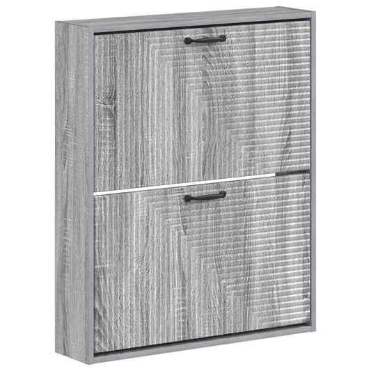 vidaXL Wall-Mounted Shoe Cabinet HAARLEM 71 x 17 x 86 cm Grey Sonoma