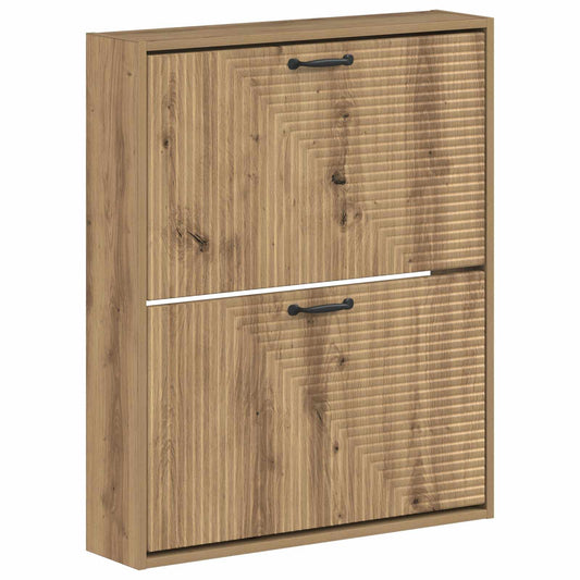 vidaXL Wall-Mounted Shoe Cabinet HAARLEM 71 x 17 x 86 cm Artisan Oak