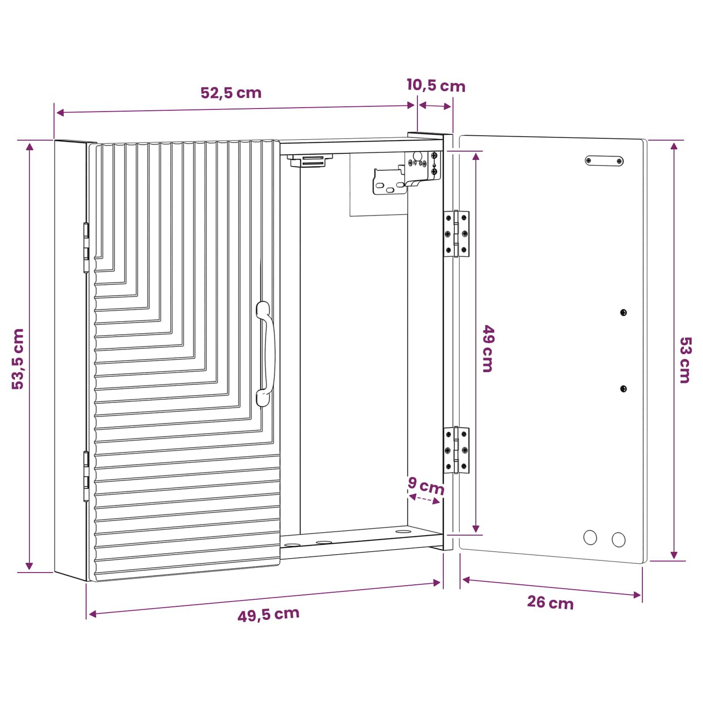 vidaXL Dartboard Cabinet HAARLEM Concrete Grey 52.5 x 10.5 x 53.5 cm