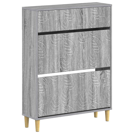 vidaXL Shoe Cabinet DELFT 78 x 24 x 103 cm Engineered Wood Grey Sonoma