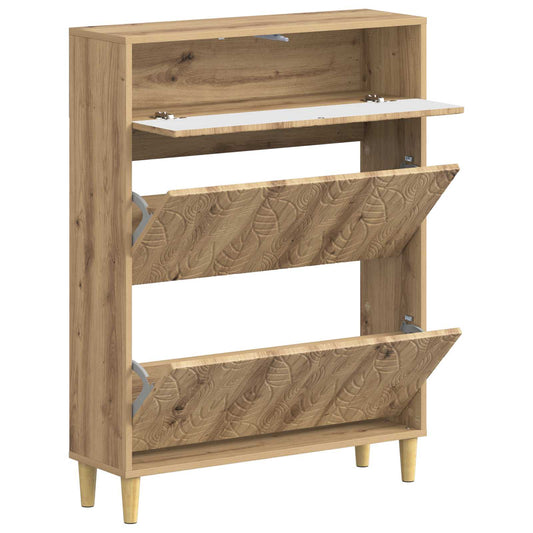 vidaXL Shoe Cabinet DELFT 78 x 24 x 103 cm Engineered Wood Artisan Oak