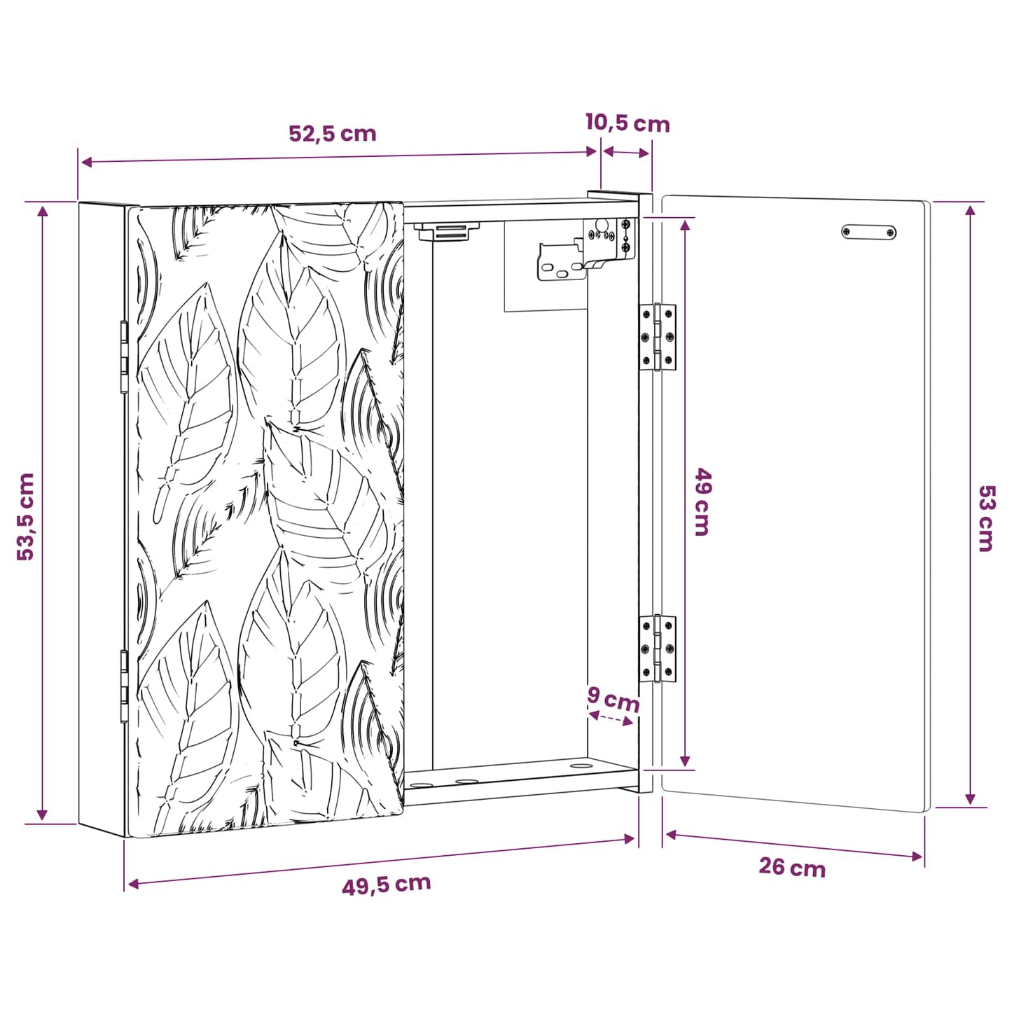 vidaXL Dartboard Cabinet DELFT Black 52.5 x 10.5 x 53.5 cm