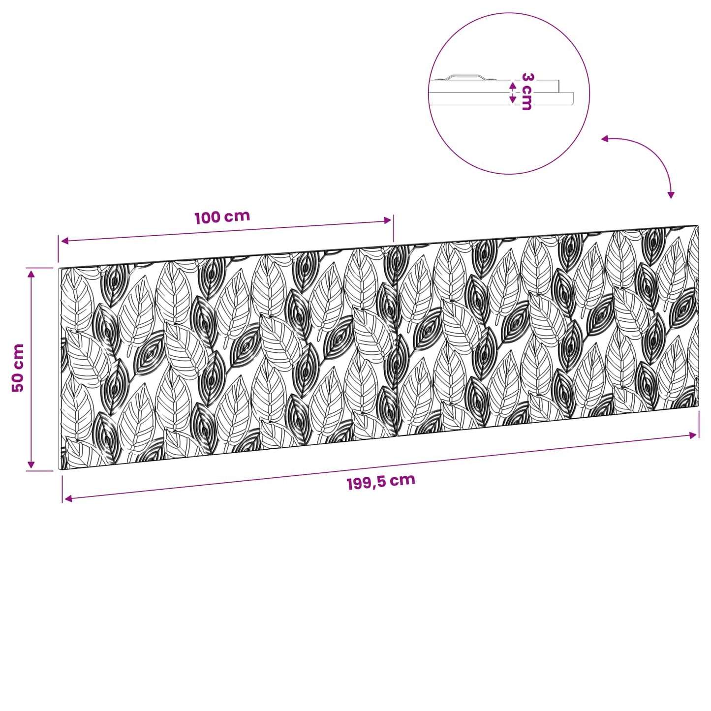 vidaXL Wall-Mounted Headboard DELFT Grey Sonoma Engineered Wood