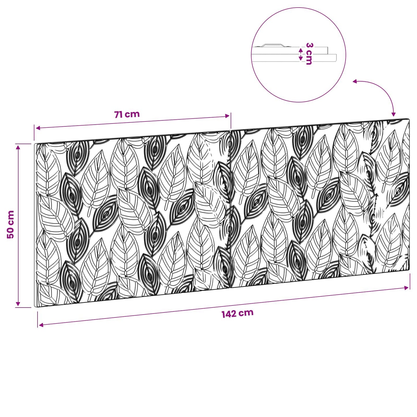 vidaXL Wall-Mounted Headboard DELFT Grey Sonoma Engineered Wood