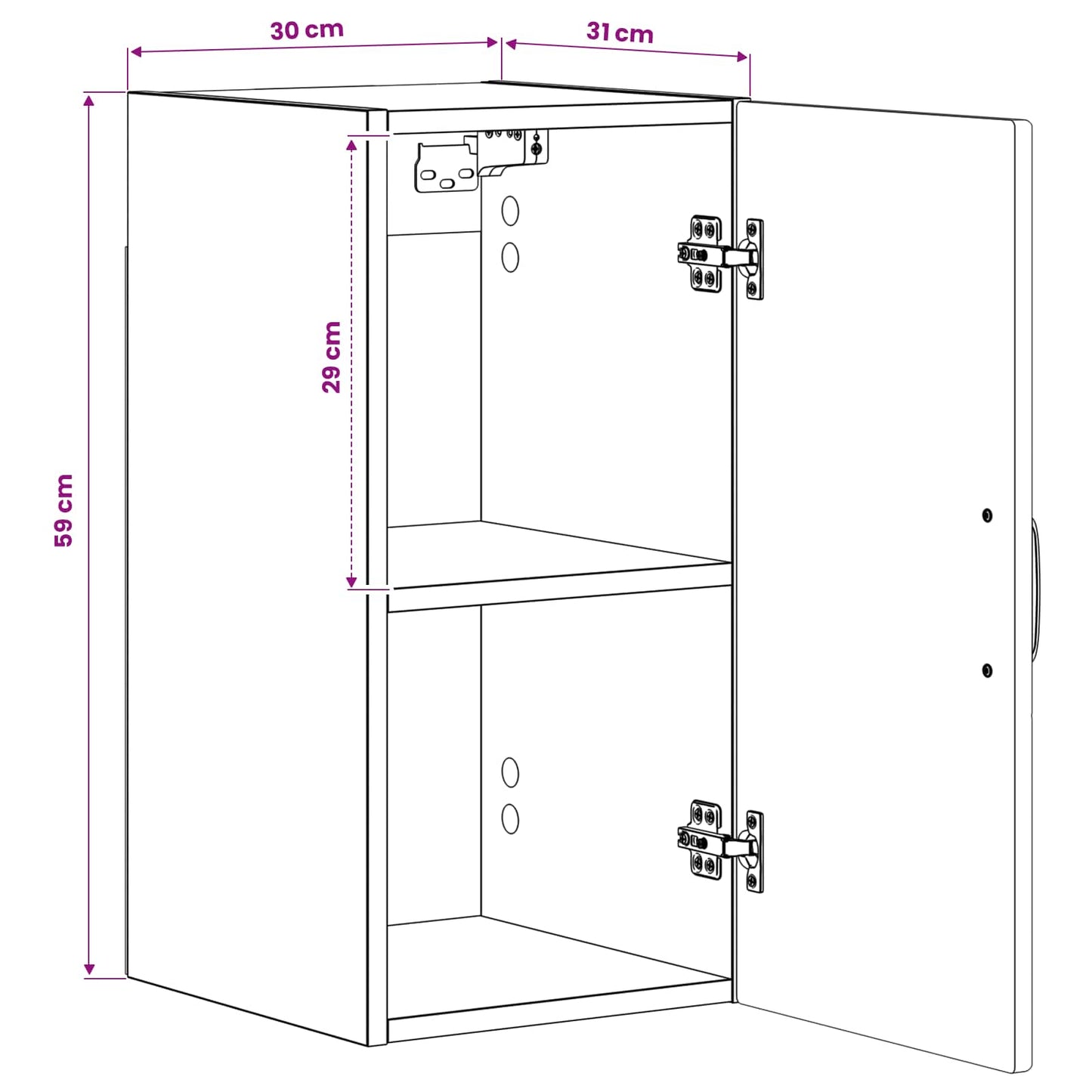 vidaXL Bathroom Wall Cabinet HOORN Old Wood 30 x 31 x 59 cm