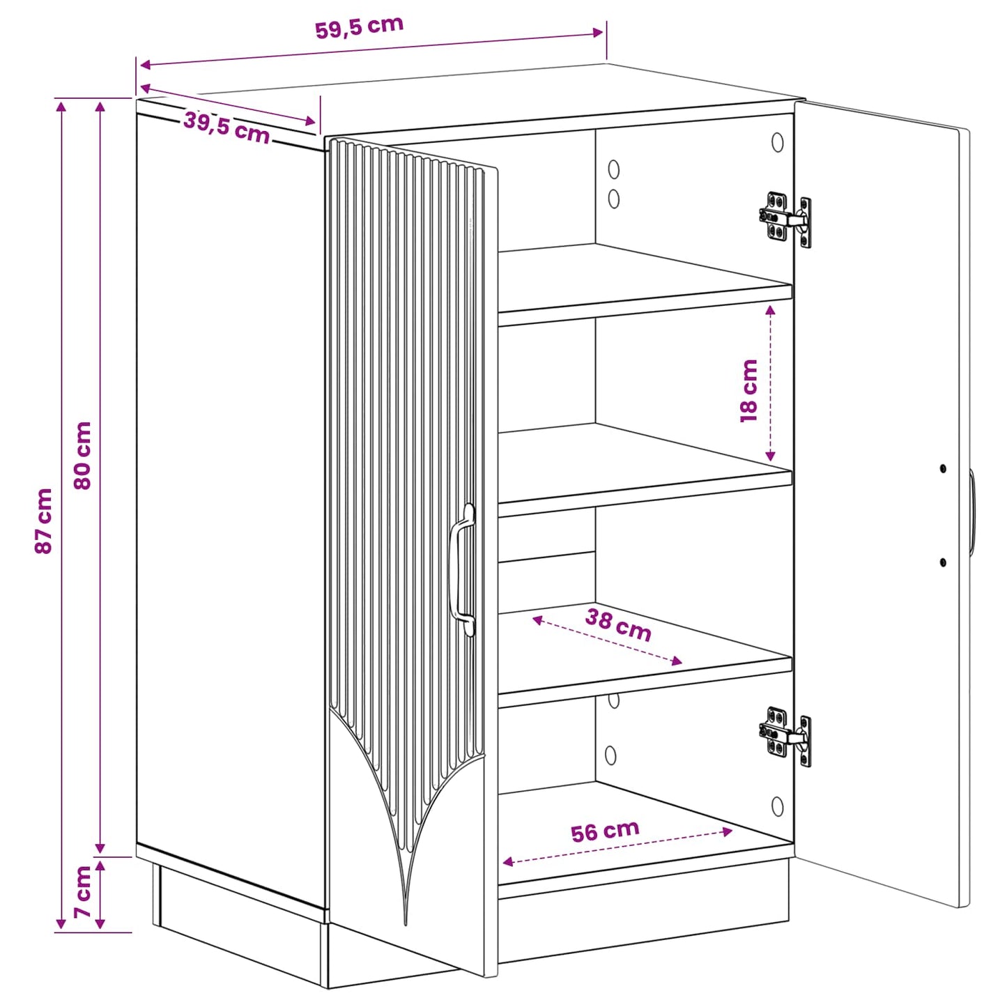 vidaXL Shoe Cabinet HOORN 59.5 x 39.5 x 87 cm Engineered Wood