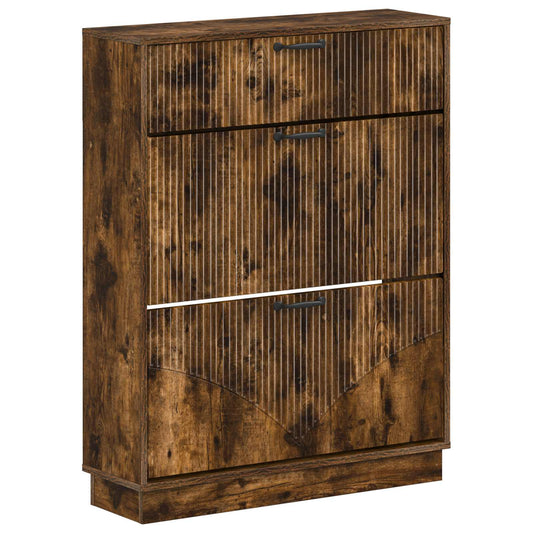 vidaXL Shoe Cabinet HOORN 78 x 24 x 100 cm Engineered Wood Smoked Oak