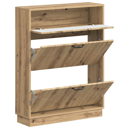 vidaXL Shoe Cabinet HOORN 78 x 24 x 100 cm Engineered Wood Artisan Oak