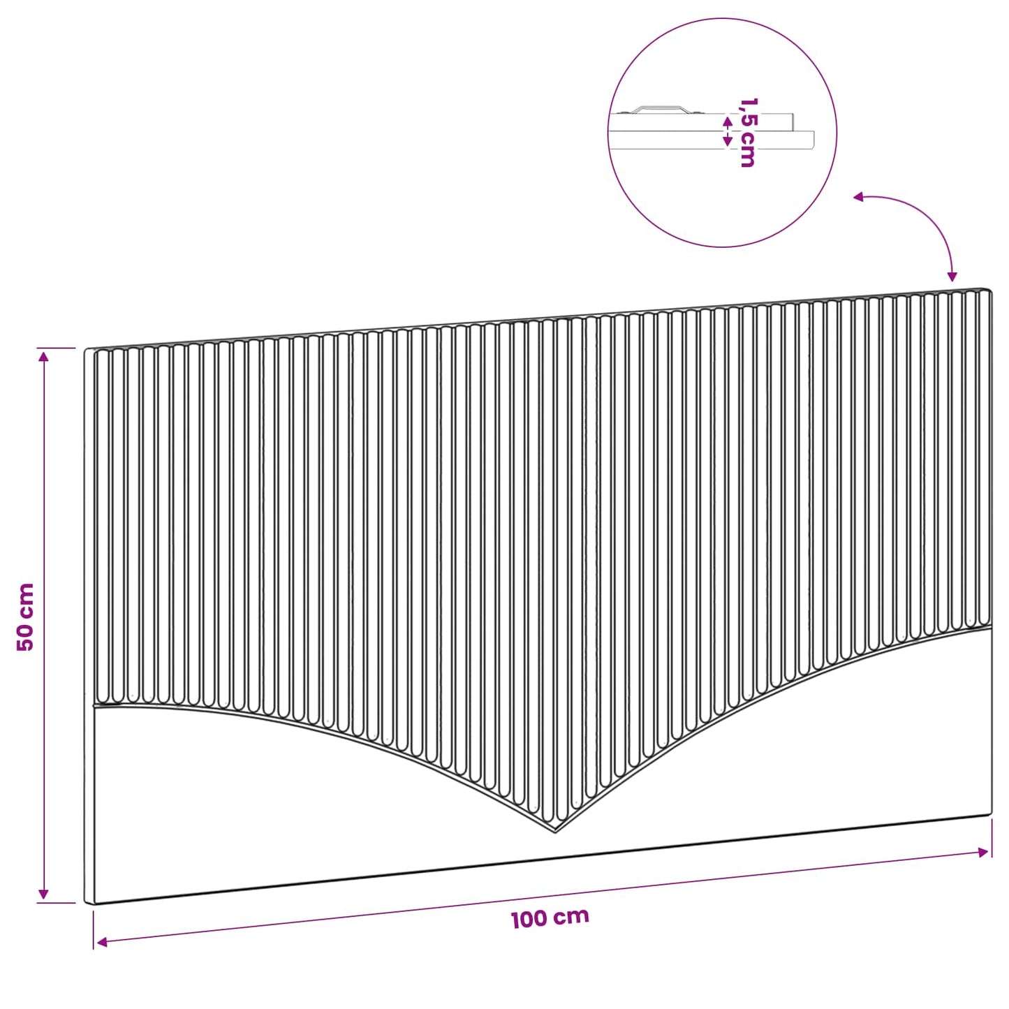 vidaXL Wall-Mounted Headboard HOORN Sonoma Oak Engineered Wood