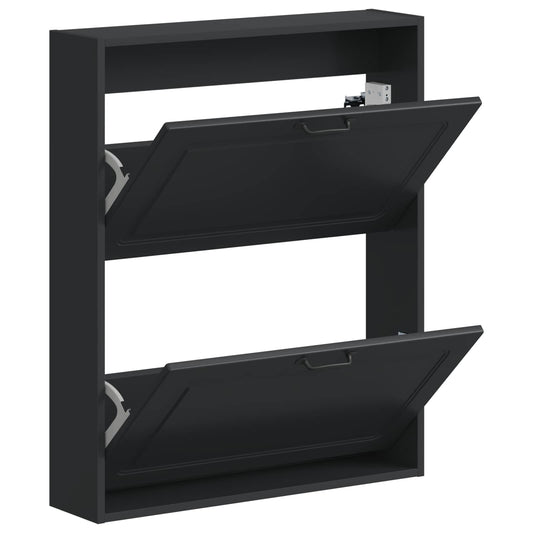 vidaXL Wall-Mounted Shoe Cabinet UTRECHT 71 x 17 x 86 cm Black