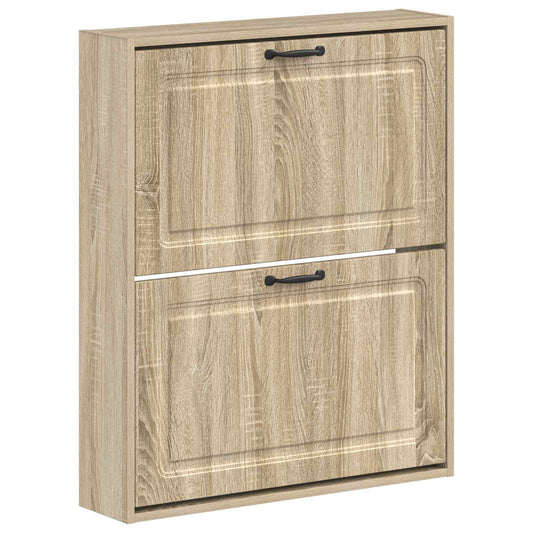 vidaXL Wall-Mounted Shoe Cabinet UTRECHT 71 x 17 x 86 cm Sonoma Oak