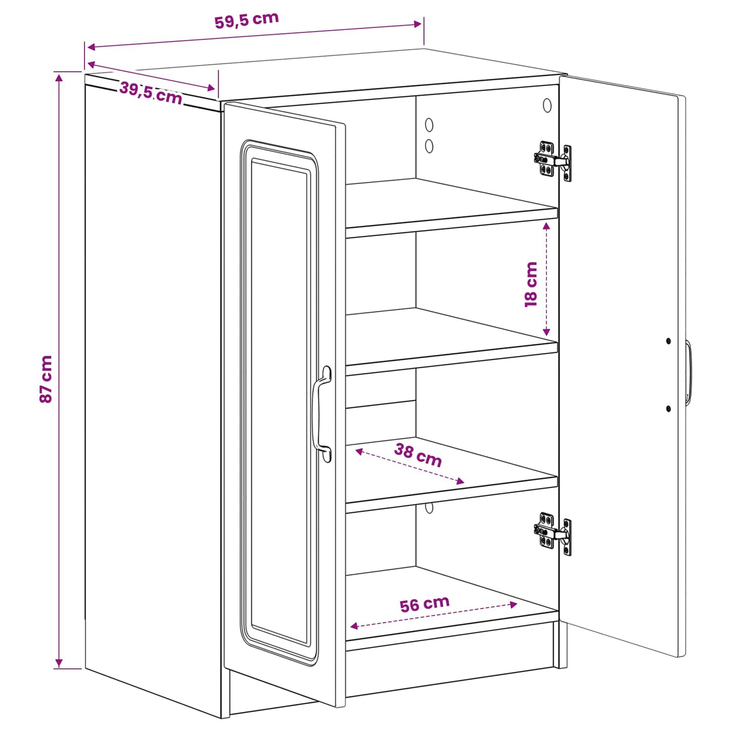 vidaXL Shoe Cabinet UTRECHT 59.5 x 39.5 x 87 cm Engineered Wood