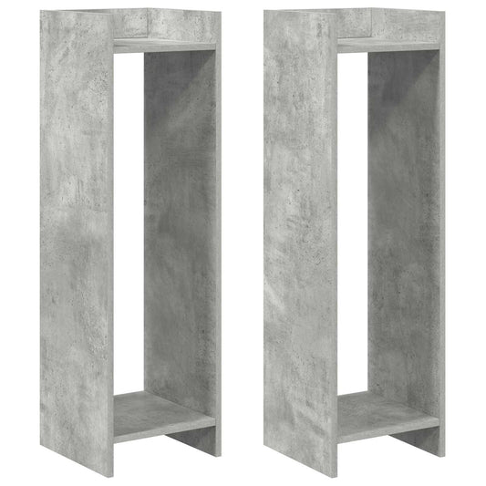 vidaXL Plant Stand 2 pcs Concrete Grey 30 x 30 x 100 cm