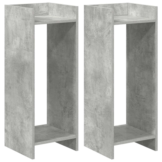 vidaXL Plant Stand 2 pcs Concrete Grey 30 x 30 x 80 cm Engineered Wood