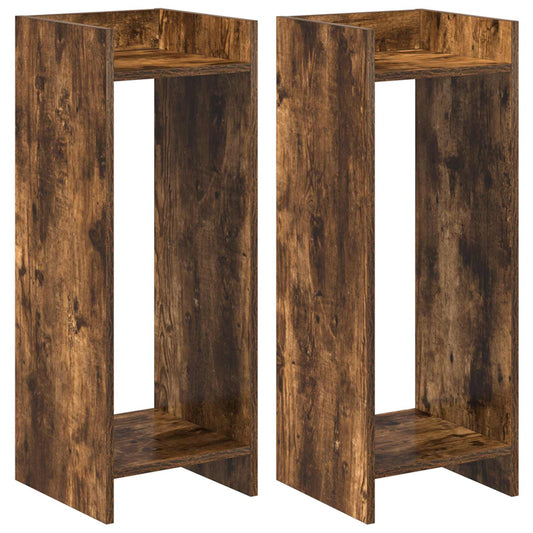 vidaXL Plant Stand 2 pcs Smoked Oak 30 x 30 x 80 cm Engineered Wood