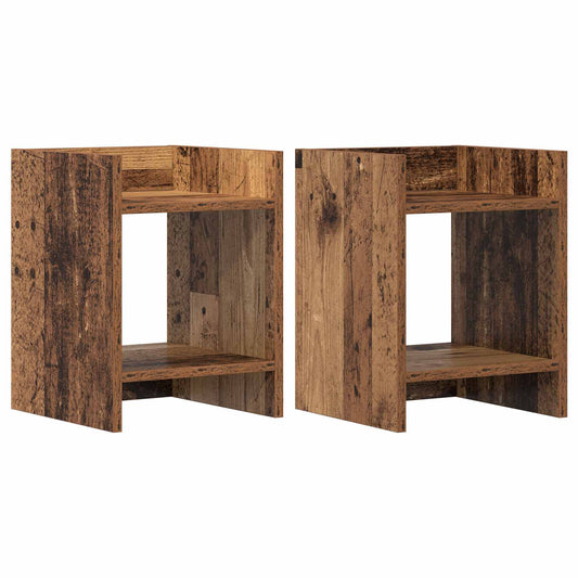 vidaXL Plant Stand 2 pcs Old Wood 30 x 30 x 40 cm Engineered Wood