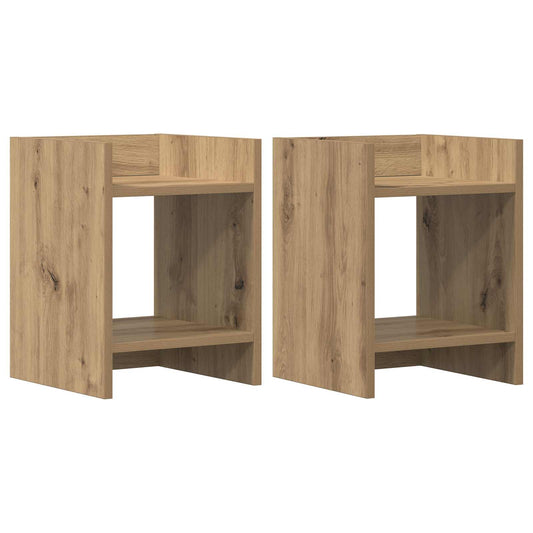vidaXL Plant Stand 2 pcs Artisan Oak 30 x 30 x 40 cm Engineered Wood