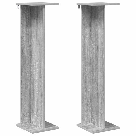 vidaXL Plant Stand 2 pcs Grey Sonoma 25 x 25.5 x 100.5 cm