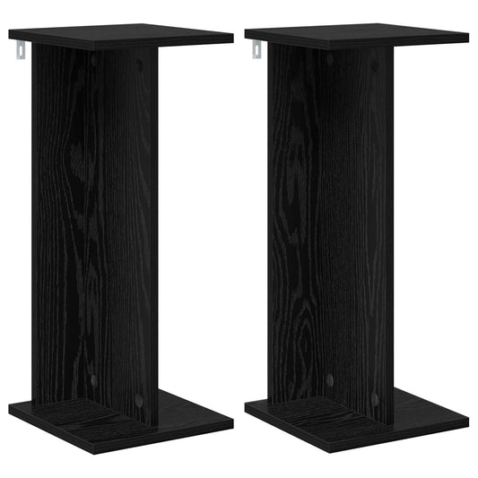 vidaXL Plant Stand 2 pcs Black Oak 25 x 25.5 x 60.5 cm Engineered Wood