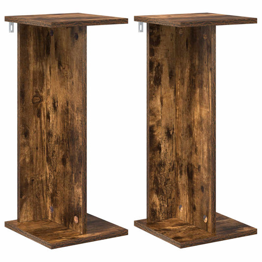 vidaXL Plant Stand 2 pcs Smoked Oak 25 x 25.5 x 60.5 cm