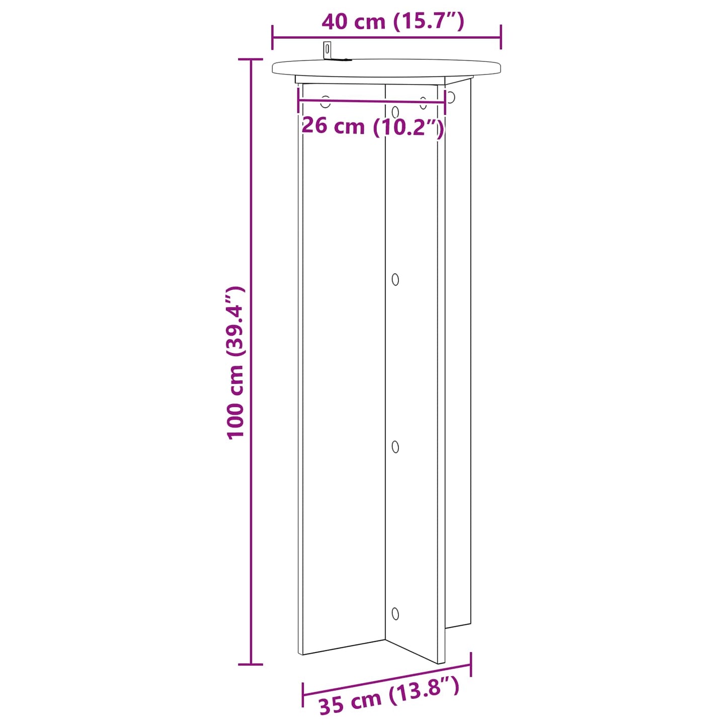 vidaXL Plant Stand 2 pcs White Ø40 x 100 cm Engineered Wood