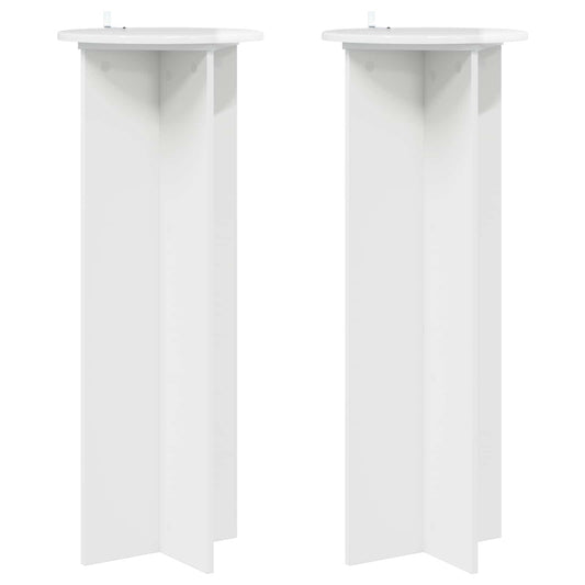 vidaXL Plant Stand 2 pcs High Gloss White Ø40 x 100 cm Engineered Wood