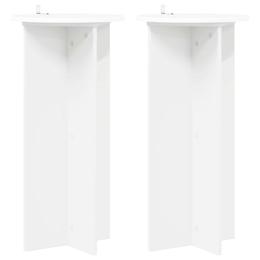 vidaXL Plant Stand 2 pcs White Ø40 x 80 cm Engineered Wood