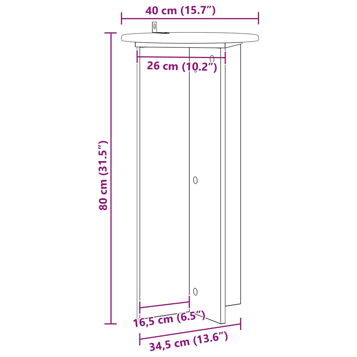 vidaXL Plant Stand 2 pcs White Ø40 x 80 cm Engineered Wood