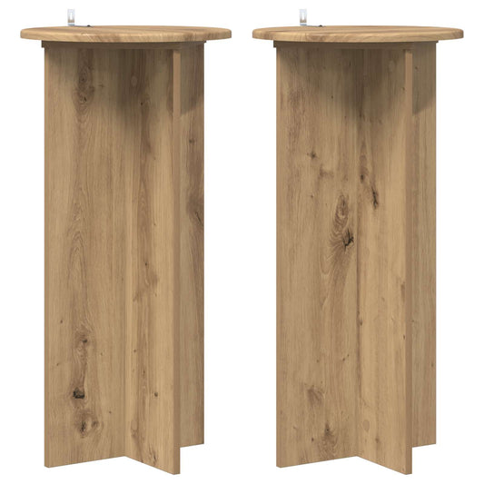 vidaXL Plant Stand 2 pcs Artisan Oak 40 x 40 x 80 cm Engineered Wood